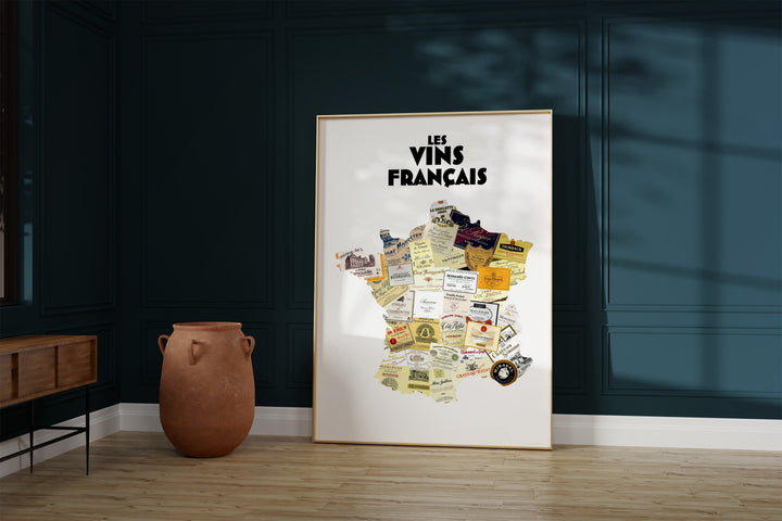 Carte de France des Vins Affiches Atelier Vauvenargues