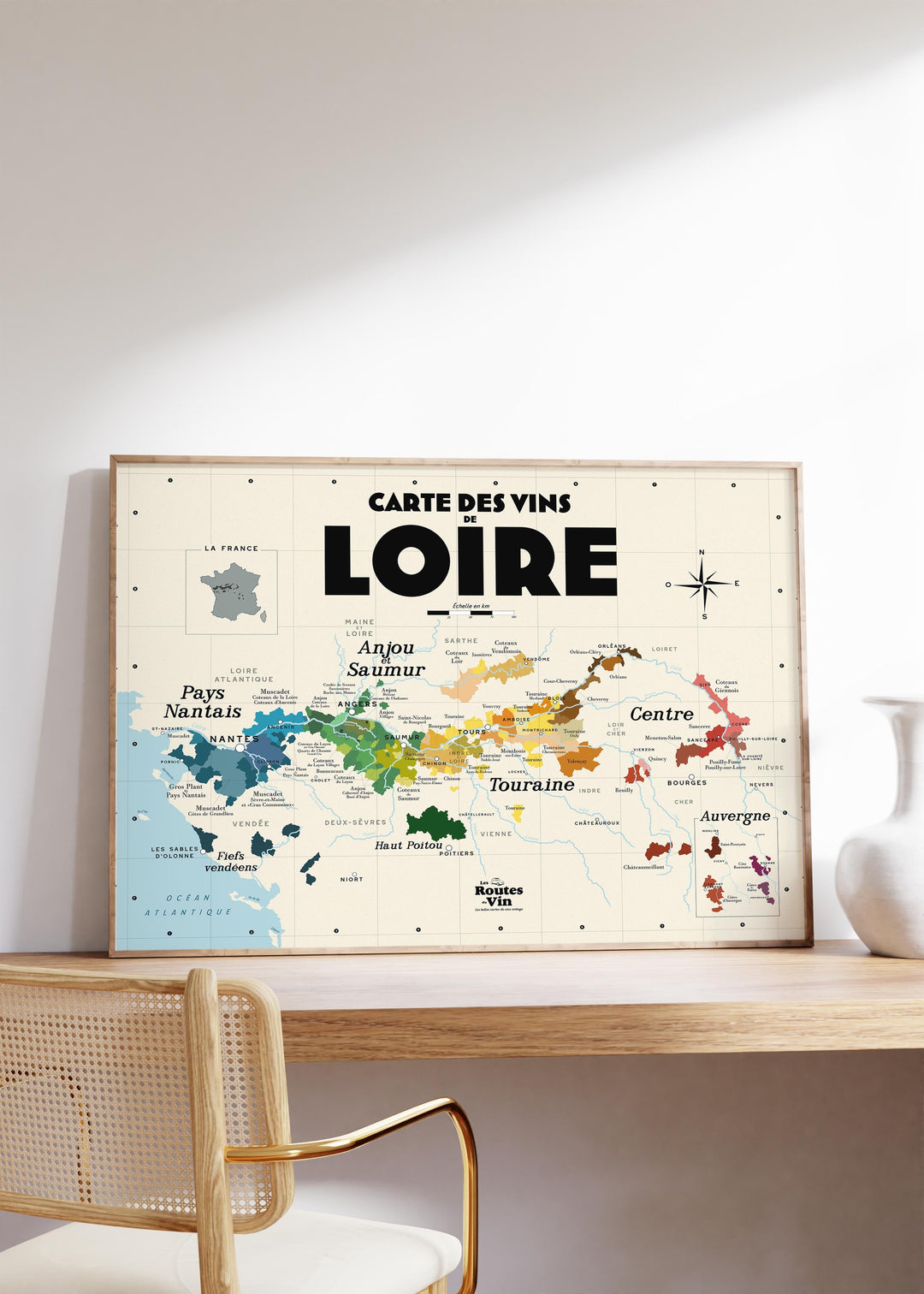 Carte des vins de Loire Affiches Atelier Vauvenargues