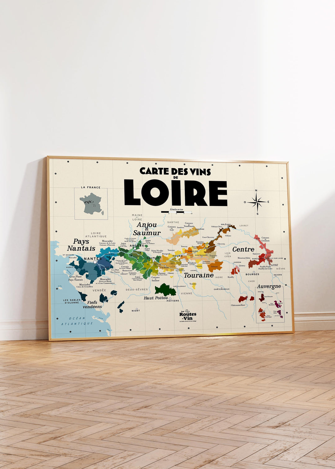 Carte des vins de Loire Affiches Atelier Vauvenargues