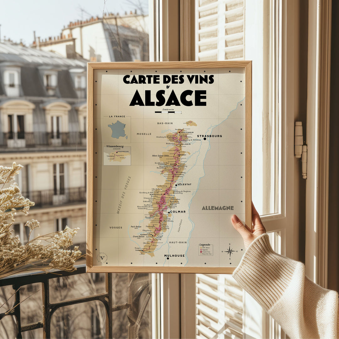 Carte des vins d'Alsace Affiches Atelier Vauvenargues