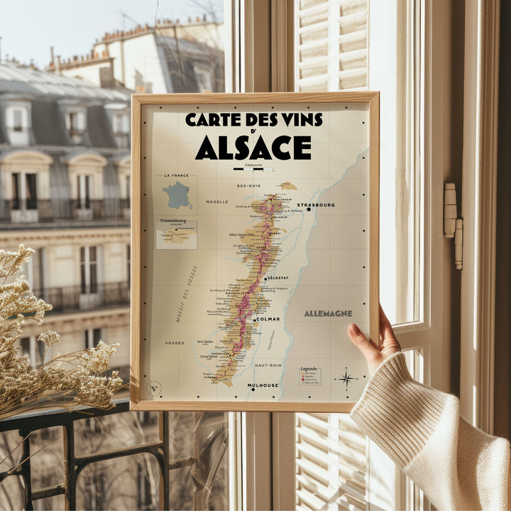 Carte des vins d'Alsace Affiches Atelier Vauvenargues
