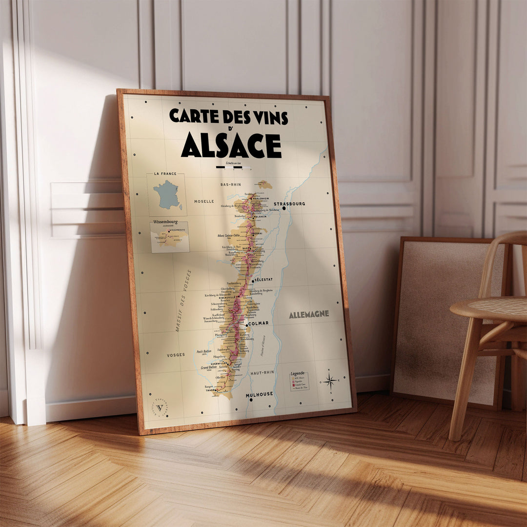 Carte des vins d'Alsace Affiches Atelier Vauvenargues