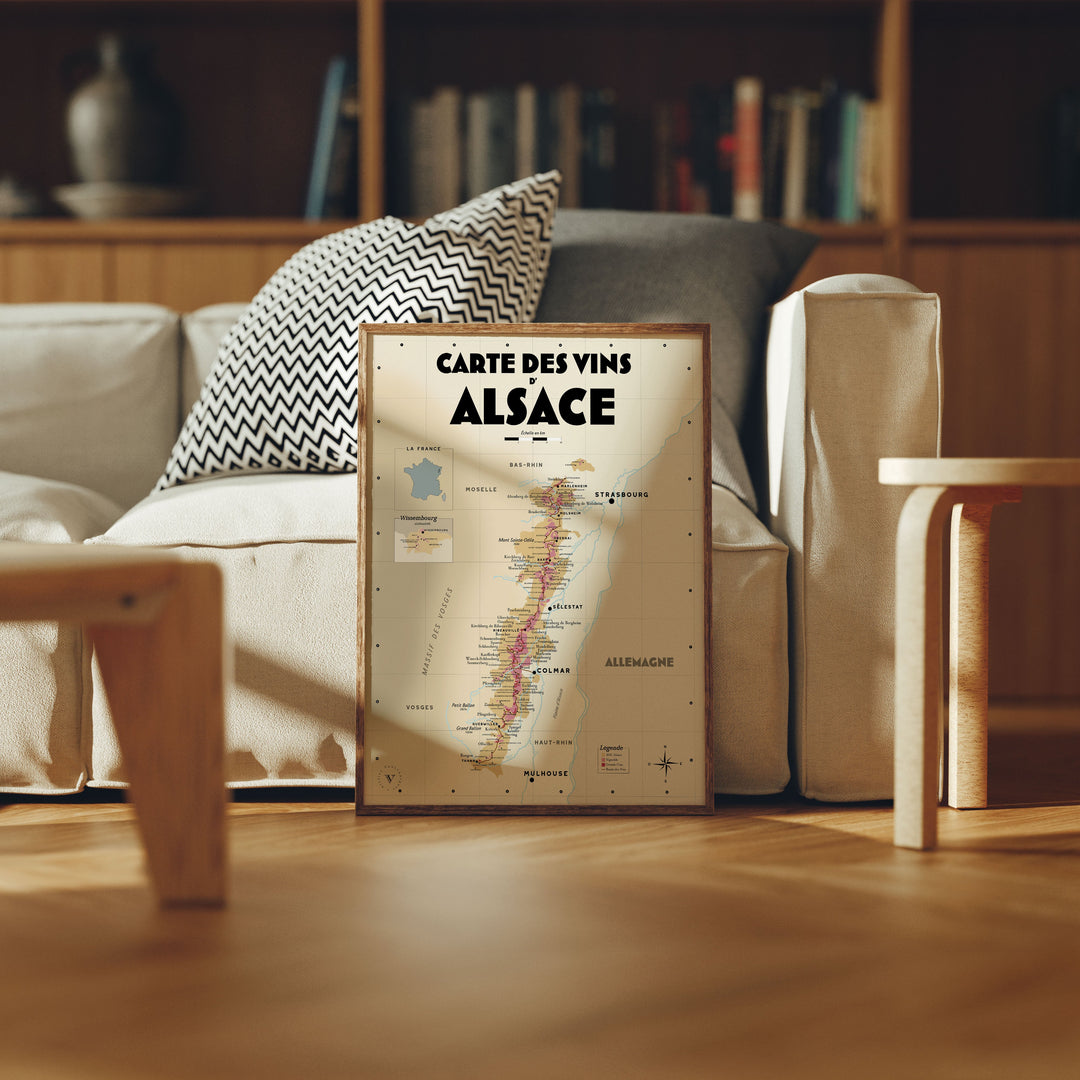 Carte des vins d'Alsace Affiches Atelier Vauvenargues