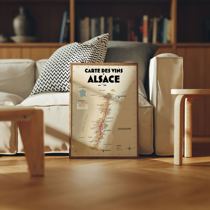 Carte des vins d'Alsace Affiches Atelier Vauvenargues
