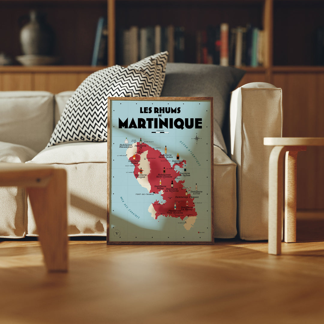 Carte des Rhums de Martinique Affiches Atelier Vauvenargues