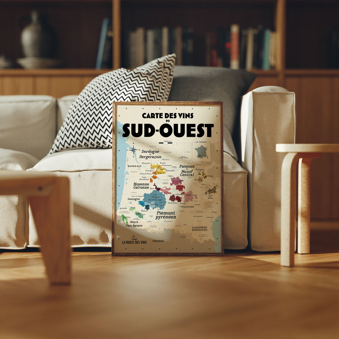 Carte des vins du Sud-Ouest Affiches Atelier Vauvenargues