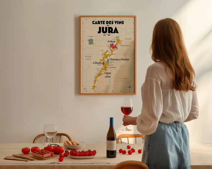 Carte des vins du Jura Affiches Atelier Vauvenargues