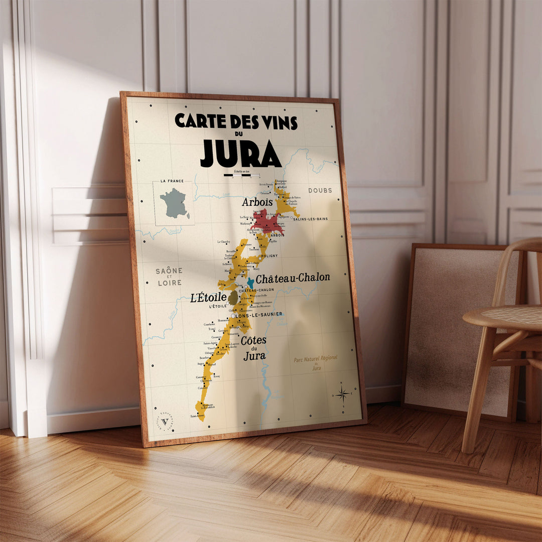 Carte des vins du Jura Affiches Atelier Vauvenargues