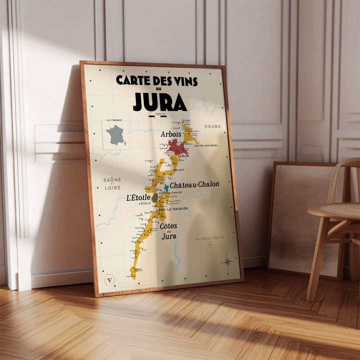 Carte des vins du Jura Affiches Atelier Vauvenargues