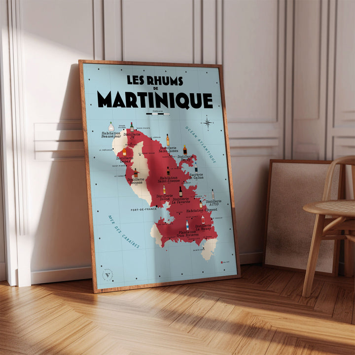 Carte des Rhums de Martinique Affiches Atelier Vauvenargues
