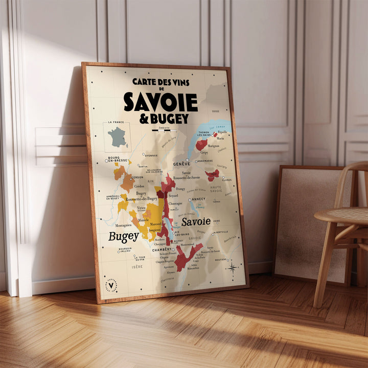 Carte des vins de Savoie Affiches Atelier Vauvenargues