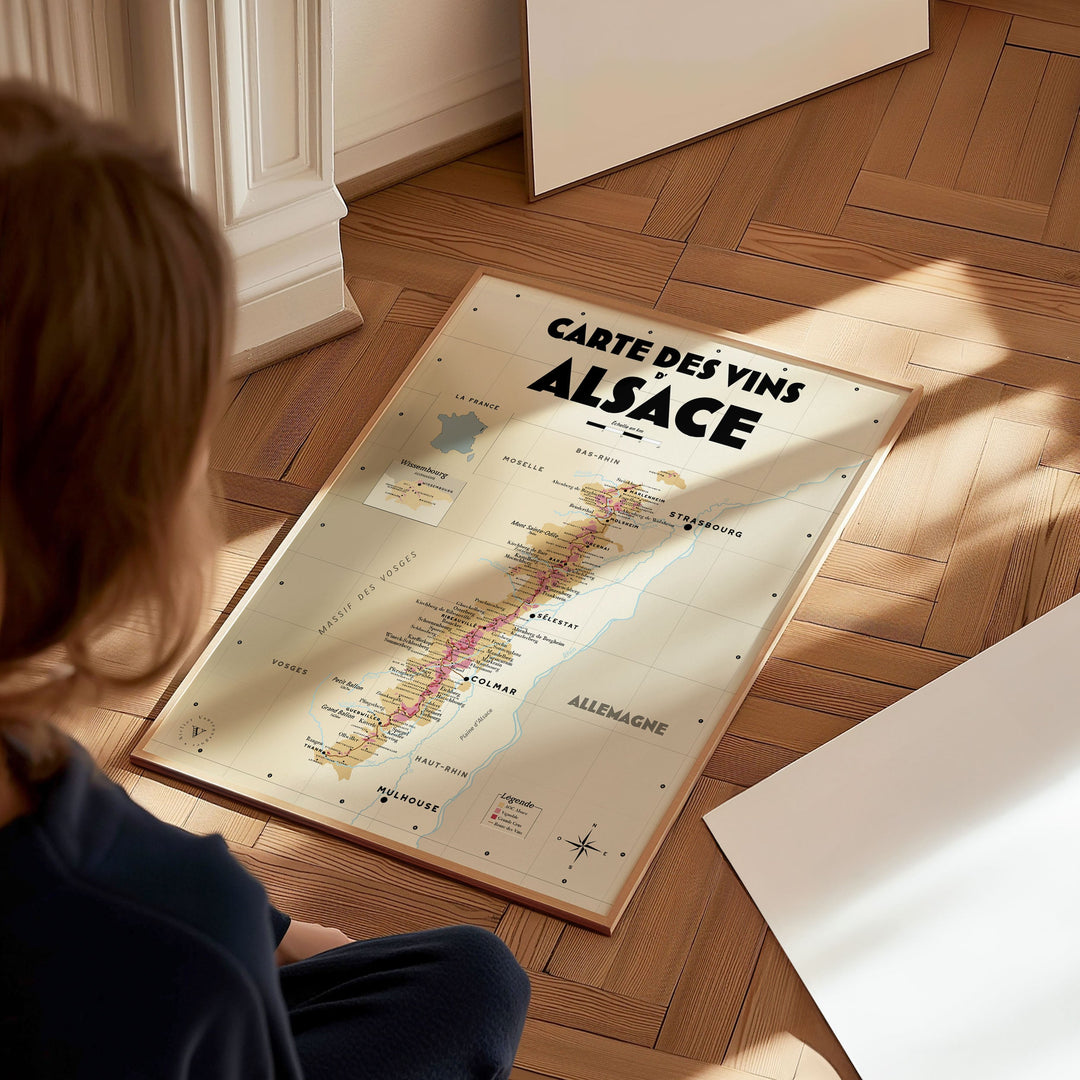 Carte des vins d'Alsace Affiches Atelier Vauvenargues
