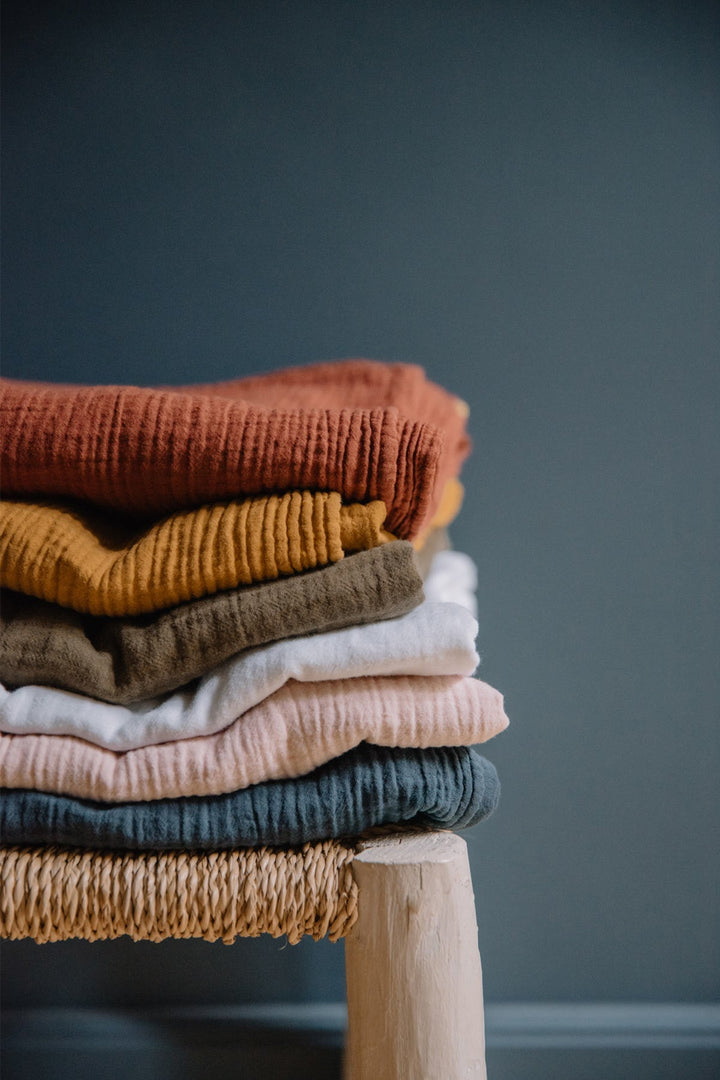 Nappe en double gaze de coton rouille Nappes Les Pensionnaires