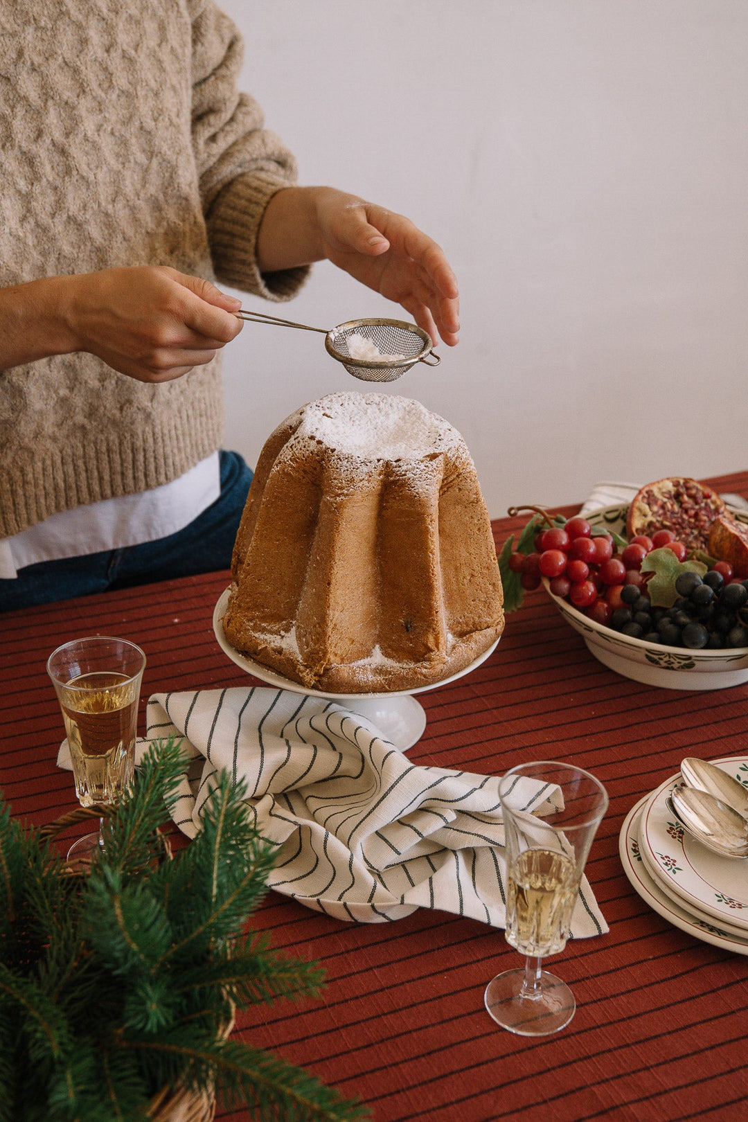 Rusty Striped Slub Cotton Tablecloth