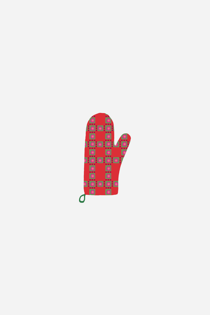 Gant cuisine motif vichy vintage rouge