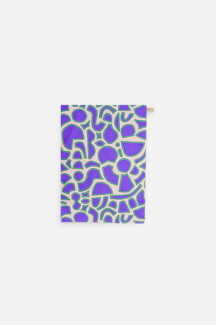 Purple and green spiral pattern kitchen towel 100% cotton
