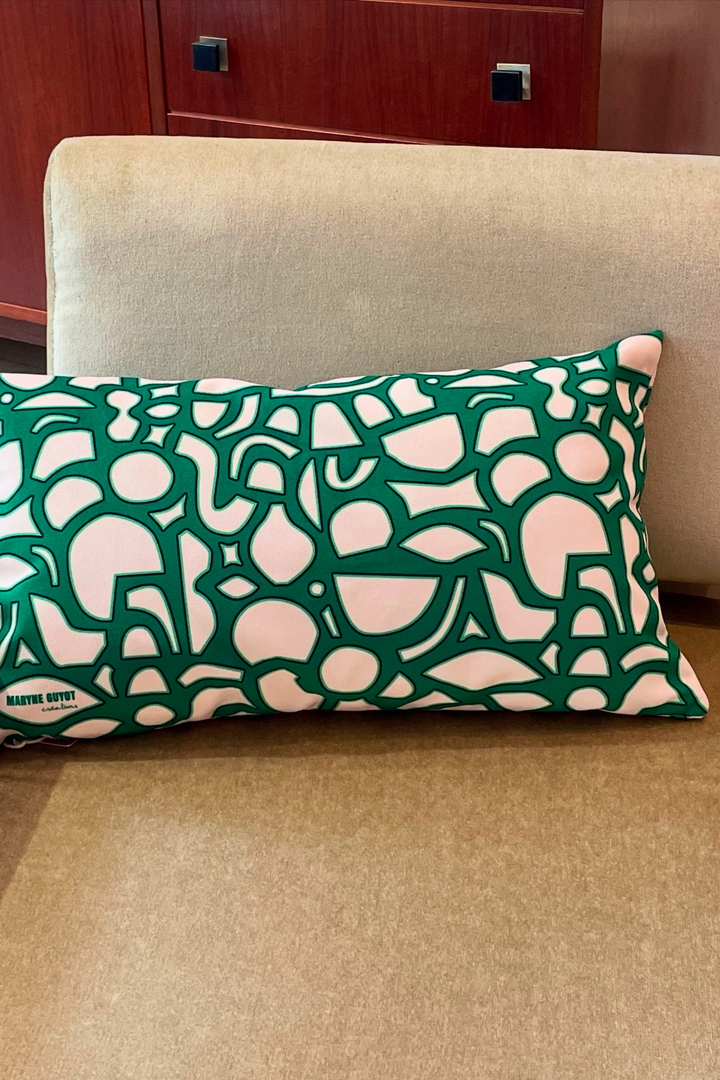 Jacques - Velvet cushion with spiral pattern