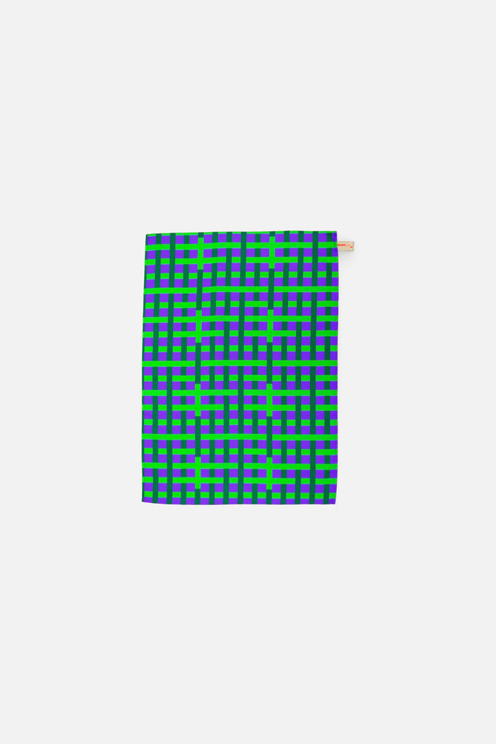 Torchon de cuisine carreaux néon 100% coton