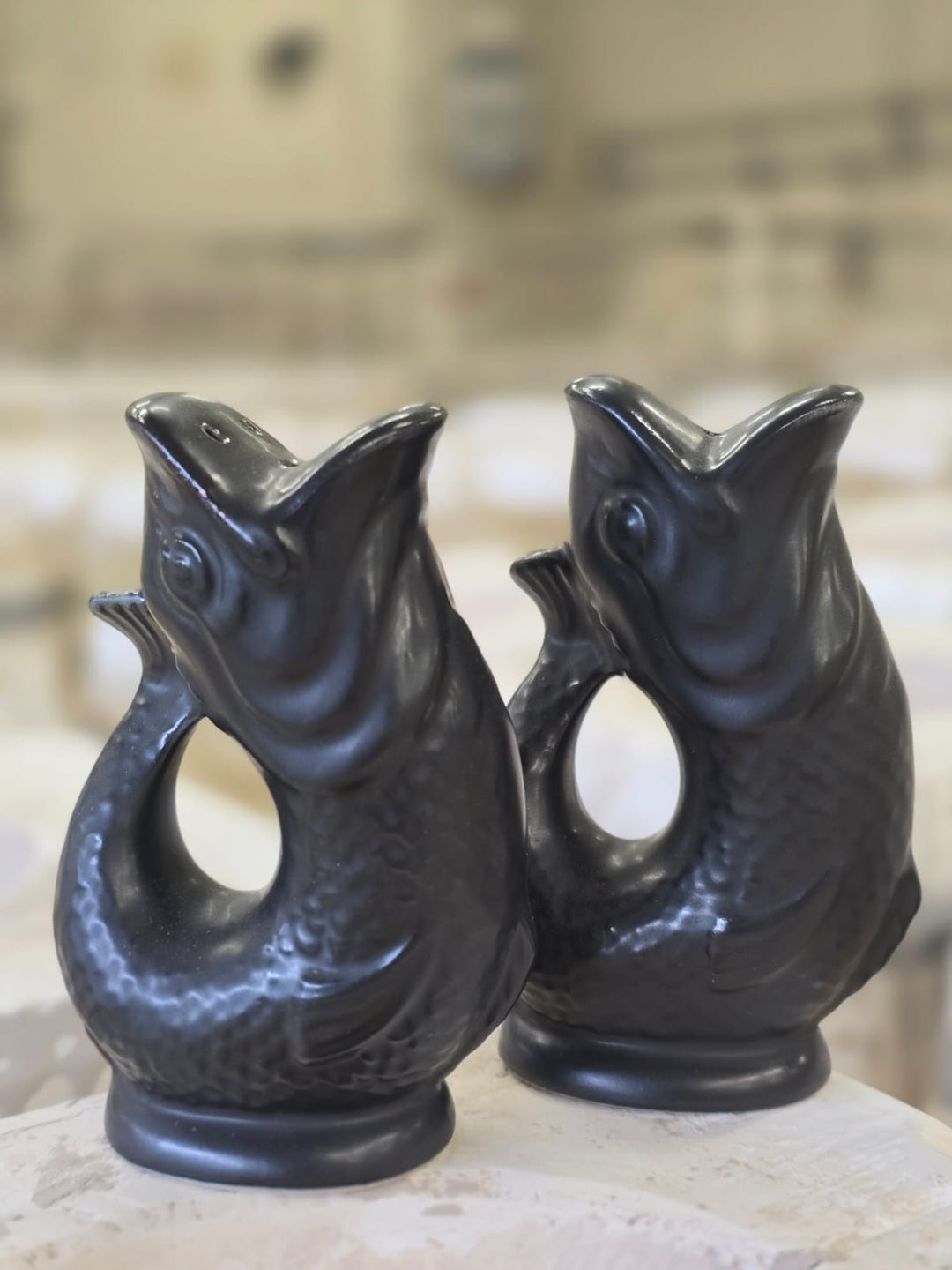 Gluggle Jug Salt and Pepper Shakers | Matte Black