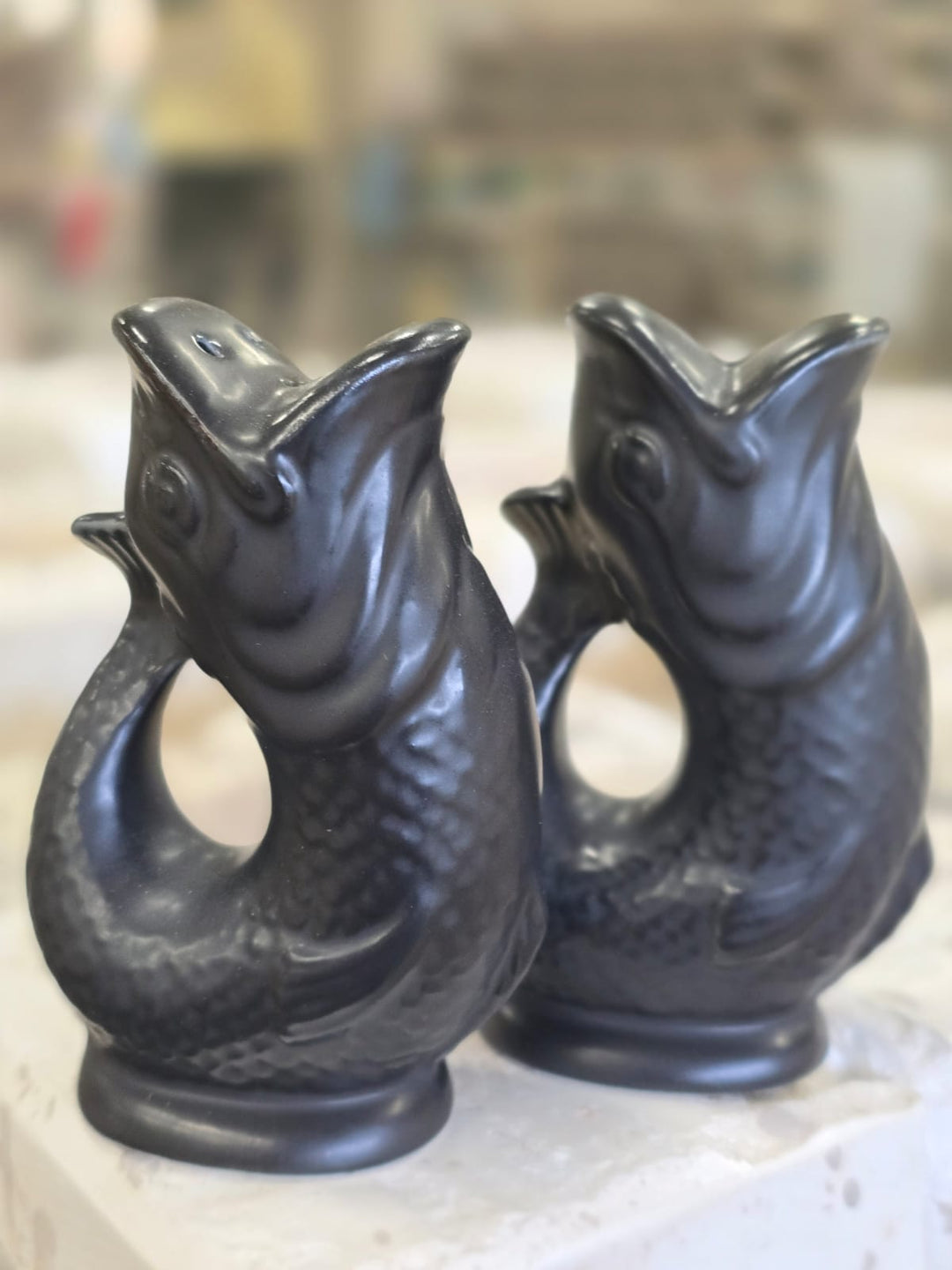 Gluggle Jug Salt and Pepper Shakers | Matte Black