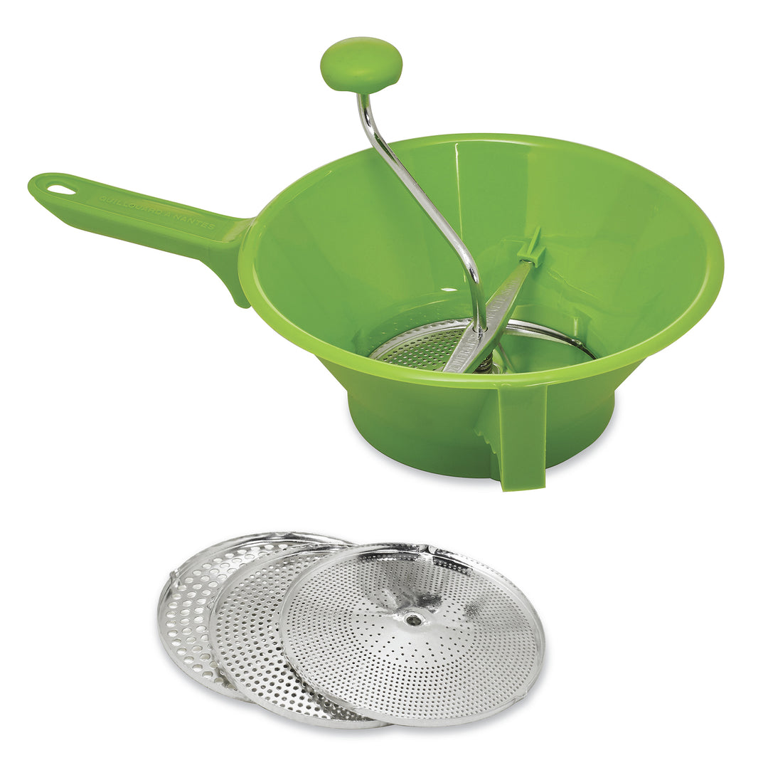 Passe légumes plastique premium Vert - 3 grilles Passe-légumes Guillouard
