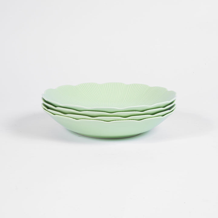 L'assiette creuse en porcelaine Tahiti - Verte Assiettes creuses Ogre la Fabrique