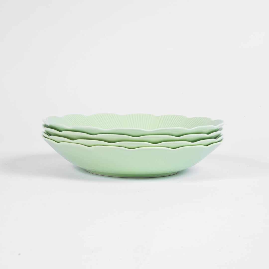 L'assiette creuse en porcelaine Tahiti - Verte Assiettes creuses Ogre la Fabrique