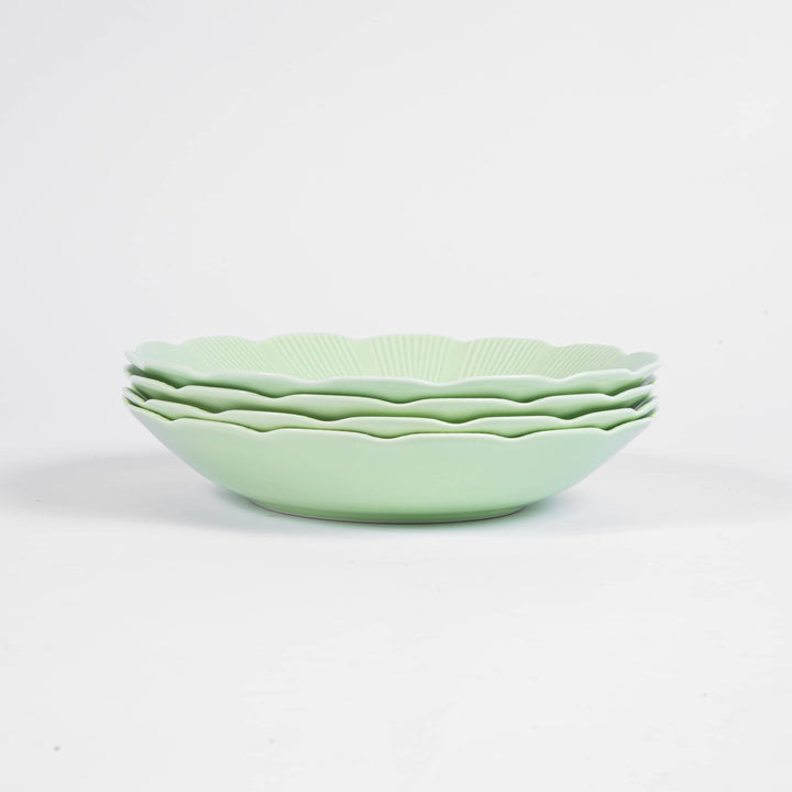 L'assiette creuse en porcelaine Tahiti - Verte Assiettes creuses Ogre la Fabrique
