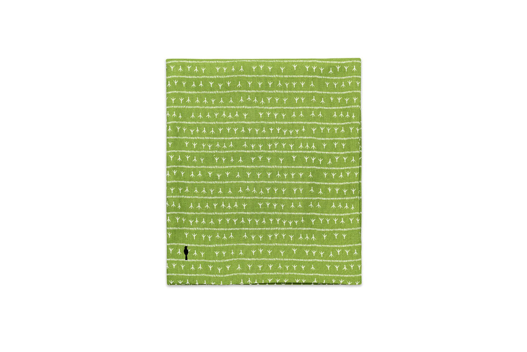 Chemin de table lin - Motif ARRASTA PÉ vert ABACATE Chemins de table Sabia Brasilian Design
