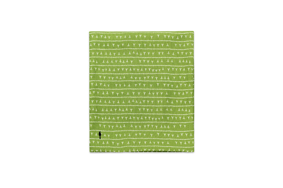Chemin de table lin - Motif ARRASTA PÉ vert ABACATE Chemins de table Sabia Brasilian Design
