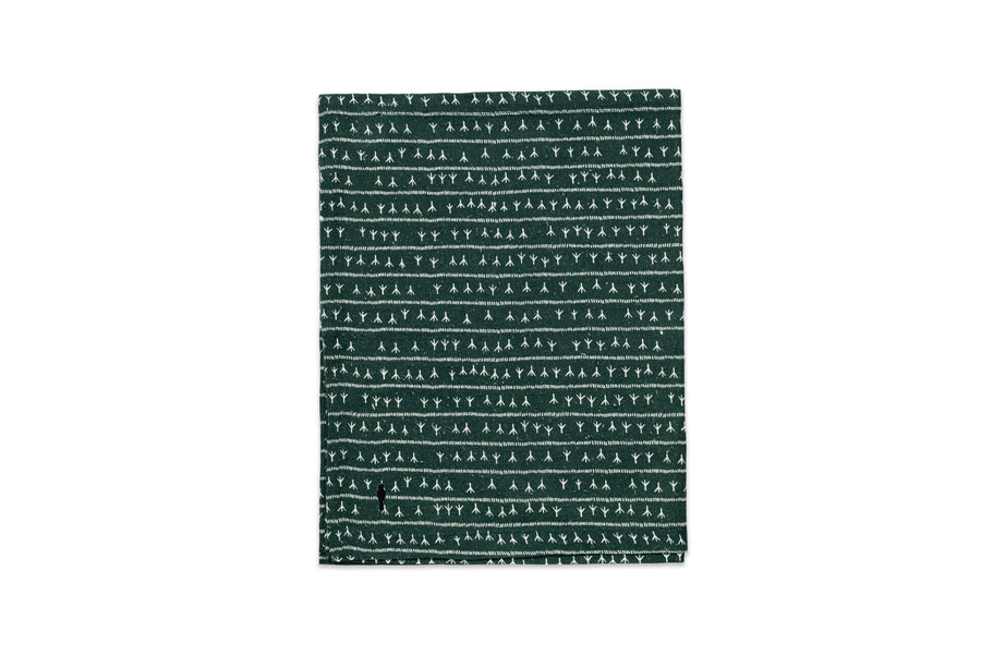 Chemin de table lin - Motif ARRASTA PÉ Vert AMAZÔNIA Chemins de table Sabia Brasilian Design