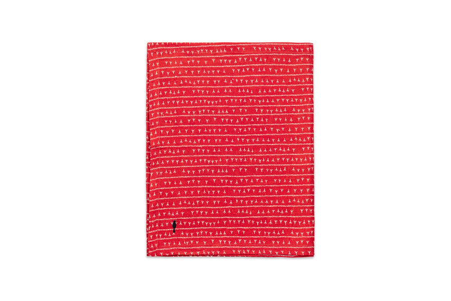 Chemin de table lin - Motif ARRASTA PÉ rouge TERRA Chemins de table Sabia Brasilian Design