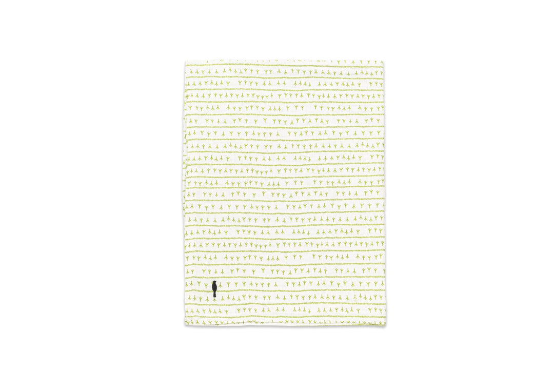 Chemin de table lin - Motif ARRASTA PÉ VERT Chemins de table Sabia Brasilian Design