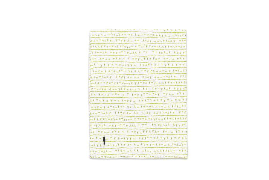 Chemin de table lin - Motif ARRASTA PÉ VERT Chemins de table Sabia Brasilian Design