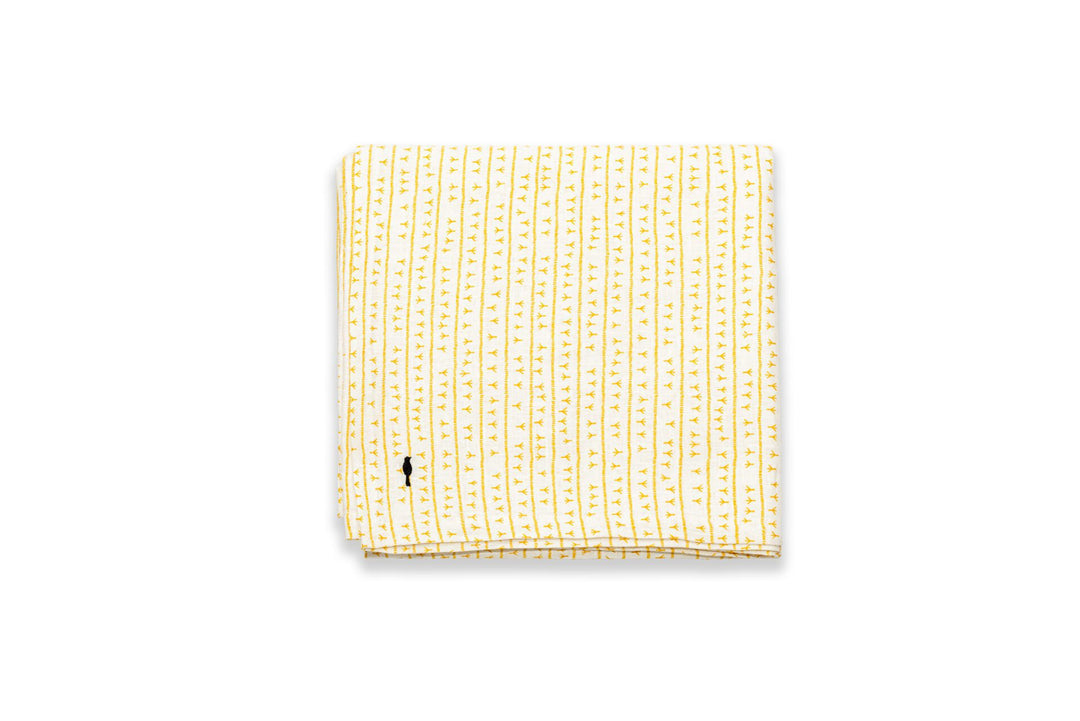Nappe de table lin - Motif ARRASTA PÉ couleur JAUNE Nappes Sabia Brasilian Design