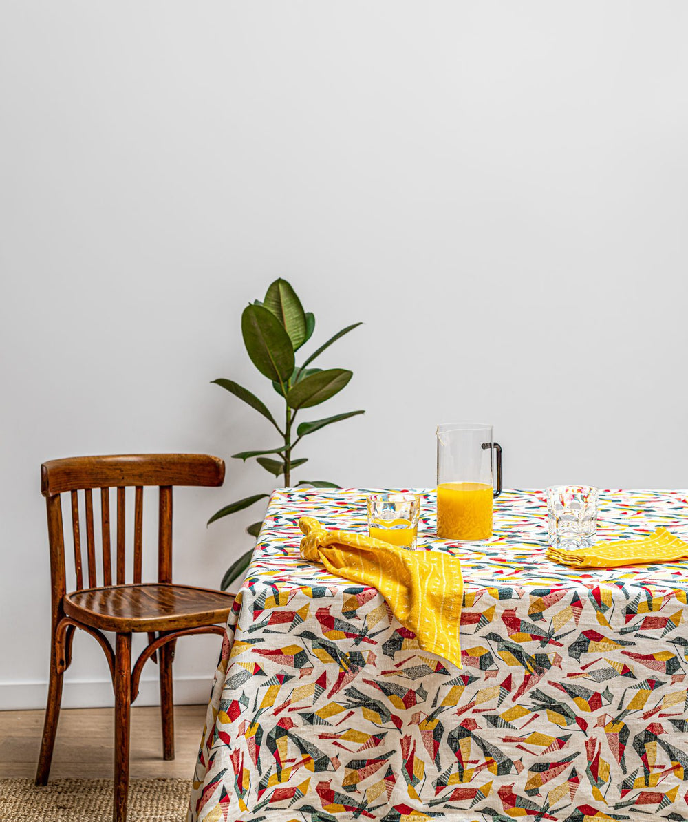 Nappe de table lin - Motif SABIÁ Nappes Sabia Brasilian Design
