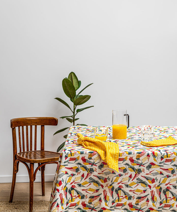 Nappe de table lin - Motif SABIÁ Nappes Sabia Brasilian Design