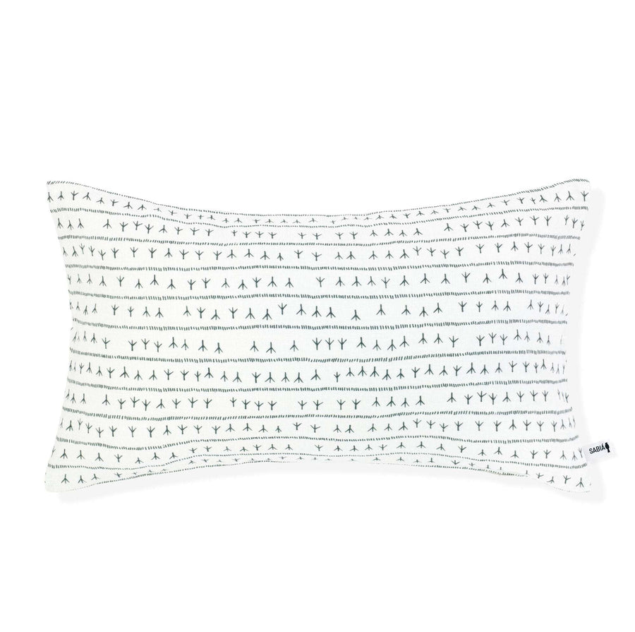 Housse de coussin lin 30x50 - Motif ARRASTA PÉ couleur vert FOLHA Housses de coussins Sabia Brasilian Design