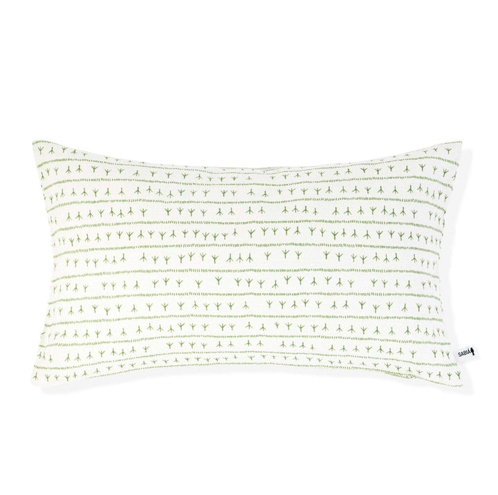 Housse de coussin lin 30x50 - Motif ARRASTA PÉ couleur VERT Housses de coussins Sabia Brasilian Design