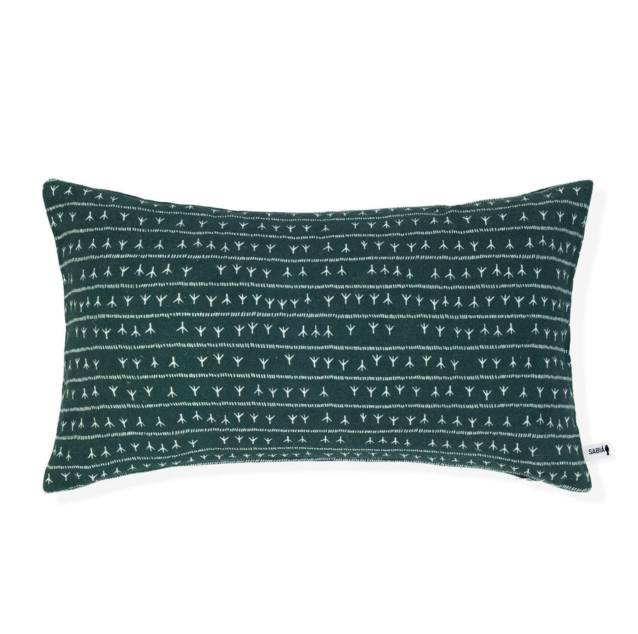 Housse de coussin lin 30x50 - Motif ARRASTA PÉ couleur vert AMAZÔNIA Housses de coussins Sabia Brasilian Design