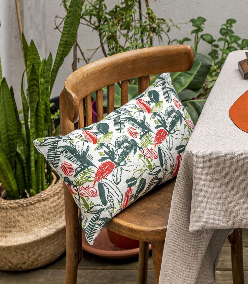 Housse de coussin lin 30x50 - Motif RECANTO Housses de coussins Sabia Brasilian Design