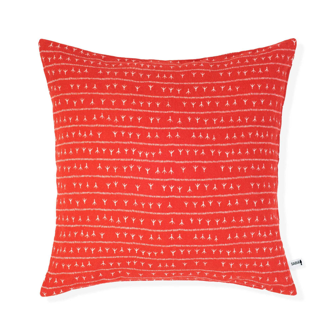 Housse de coussin lin 45x45 - Motif ARRASTA PÉ couleur rouge TERRA Housses de coussins Sabia Brasilian Design