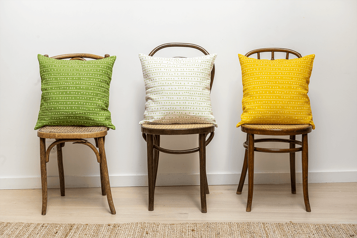 Housse de coussin lin 45x45 - Motif ARRASTA PÉ couleur VERT