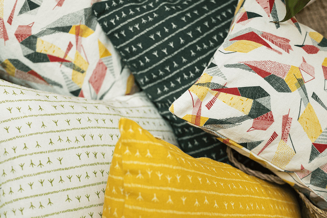 Housse de coussin lin 45x45 - Motif SABIÁ Housses de coussins Sabia Brasilian Design