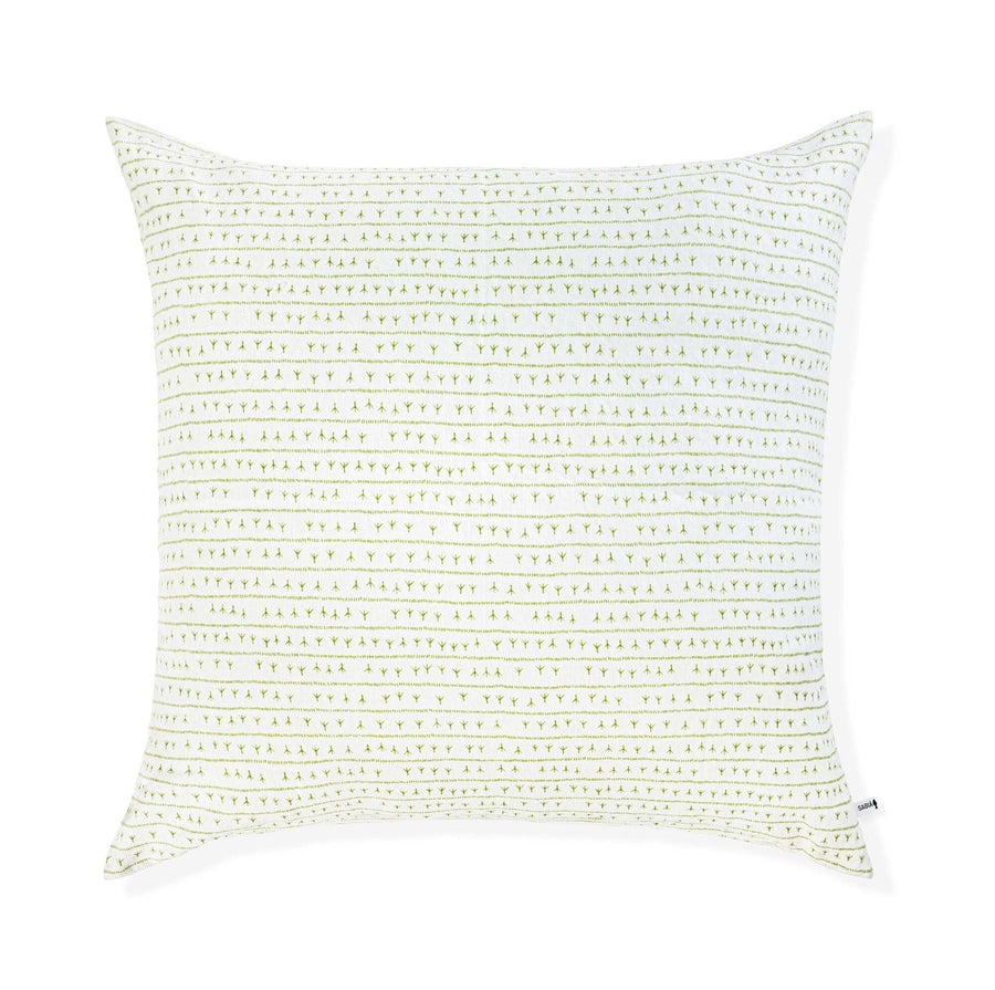 Housse de coussin lin 80x80 - Motif ARRASTA PÉ couleur VERT Housses de coussins Sabia Brasilian Design