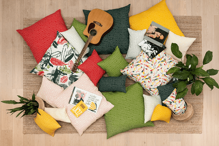 Housse de coussin lin 80x80 - Motif RECANTO Housses de coussins Sabia Brasilian Design