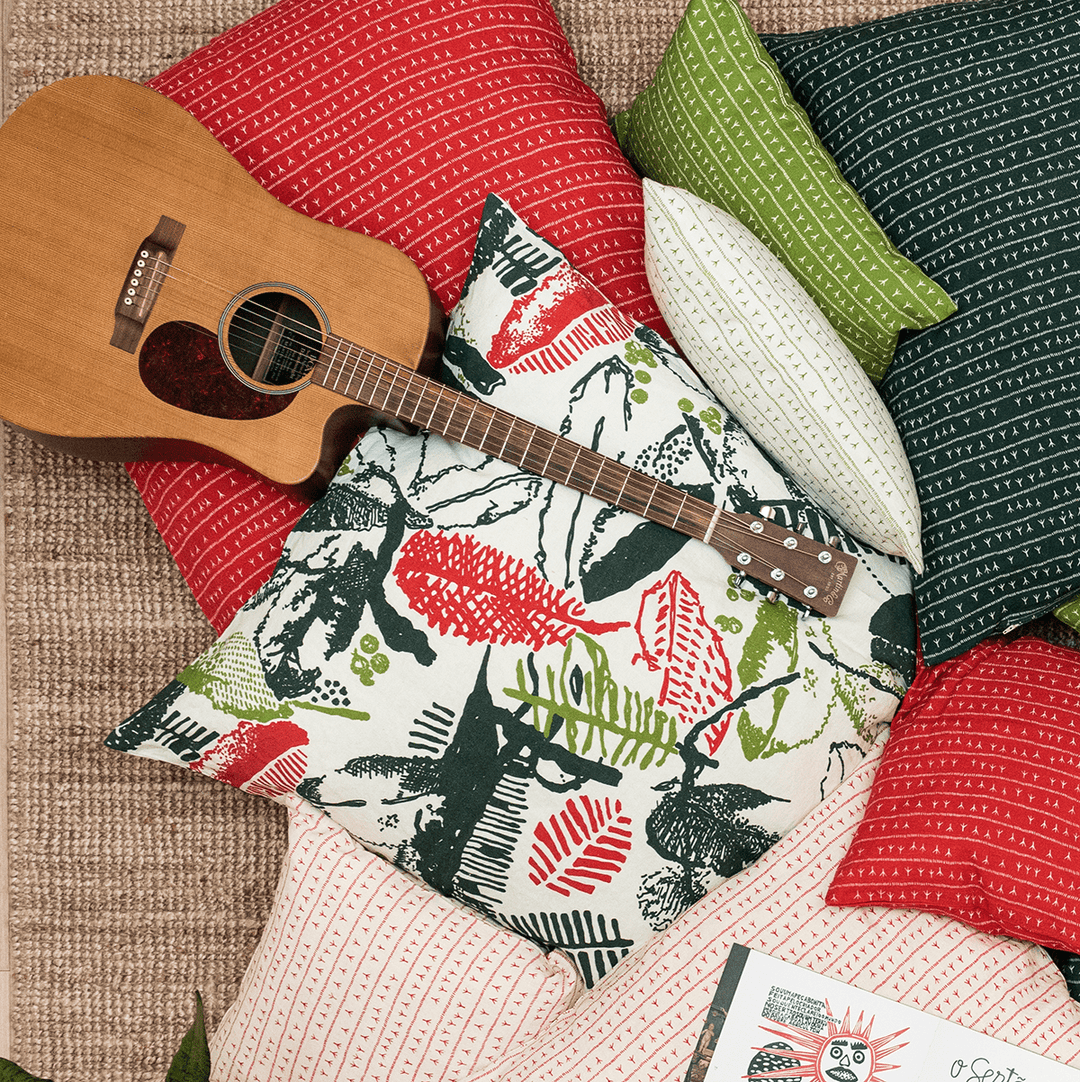 Housse de coussin lin 80x80 - Motif RECANTO Housses de coussins Sabia Brasilian Design