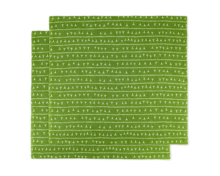 Serviette de table lin (par 2) 45x45 Vert ABACATE - Motif ARRASTA PÉ Serviettes de table Sabia Brasilian Design