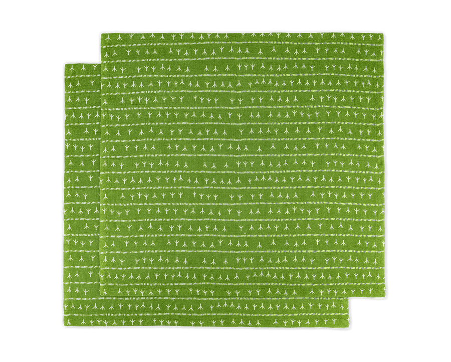 Serviette de table lin (par 2) 45x45 Vert ABACATE - Motif ARRASTA PÉ Serviettes de table Sabia Brasilian Design