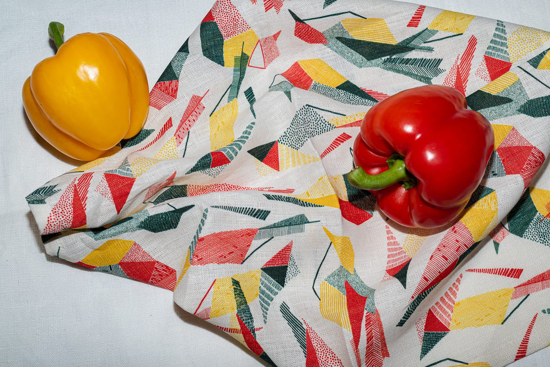 Serviette de table lin (par 2) 45x45 - Motif SABIÁ Serviettes de table Sabia Brasilian Design